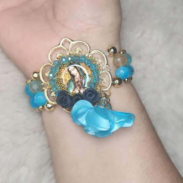 Pulcera Virgen De Guadalupe, Our Lady of Guadalupe Bracelet, Guadalupe Bracelet, Faith Bracelet, Protection Bracelet, Adjustable Bracelet