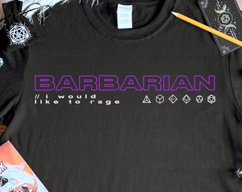 Barbarian D&D T-Shirt - "I Would Like To Rage"
