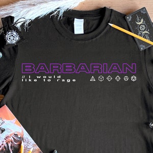 D&D T-Shirt - Barbarian | Dungeons and Dragons Inspired T-Shirt, DnD Tee, Gift For DnD, Barbarian DnD, Barbarian T-Shirt, DnD Present