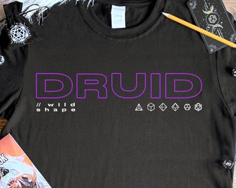 Druid D&D T-Shirt: Handmade Ringspun Cotton Tee