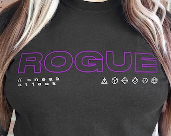 Rogue D&D T-Shirt: Handmade 100% Cotton Tee