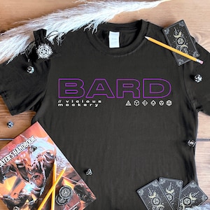 T-shirt D&D - Barde | T-shirt inspiré de donjons et dragons, t-shirt D&D, cadeau pour le DnD, barde DnD, T-shirt de barde, cadeau du DnD