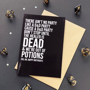 Funny D&D Birthday Card - Party Wipe | Dungeons and Dragons Card, DnD Birthday, Funny DnD Present, DnD Card, DnD Love, DnD Gift