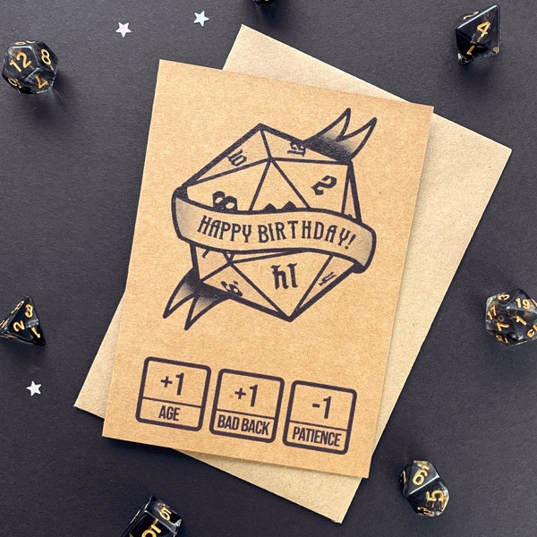 Funny D&D Birthday Card | Dungeons and Dragons Card, DnD Birthday, Funny DnD Present, DnD Card, DnD Love, DnD Gift