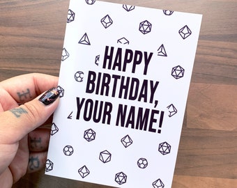 Personalised D&D Birthday Card | Dungeons and Dragons Card, DnD Birthday, DnD Present, DnD Card, D20 Birthday Card, Custom DnD Card