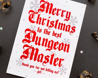 Kerkers en draken kerstkaart - Dungeon Master | DnD kerstkaart, D&D Kerstmis, DnD Kerstmis, grappig DnD aanwezig, DnD Gift, DnD Kerstmis