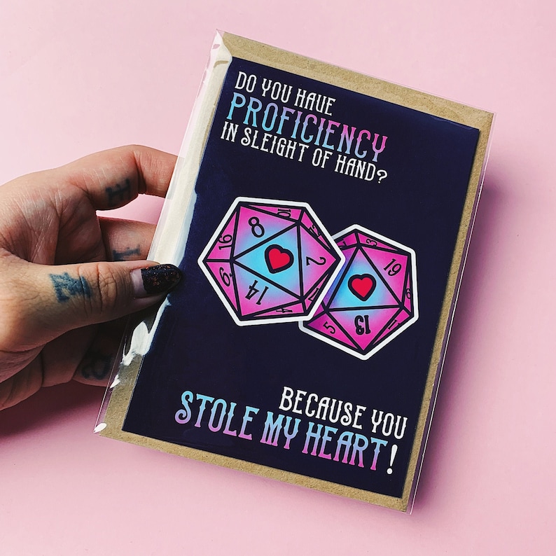 D D Valentines Day Card Dungeons And Dragons Card Dnd Etsy