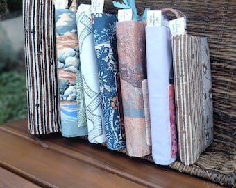 Mindfulness Meditation Books with Handmade Cover, vintage and upcycled fabrics, includes Notepad & Bookmark