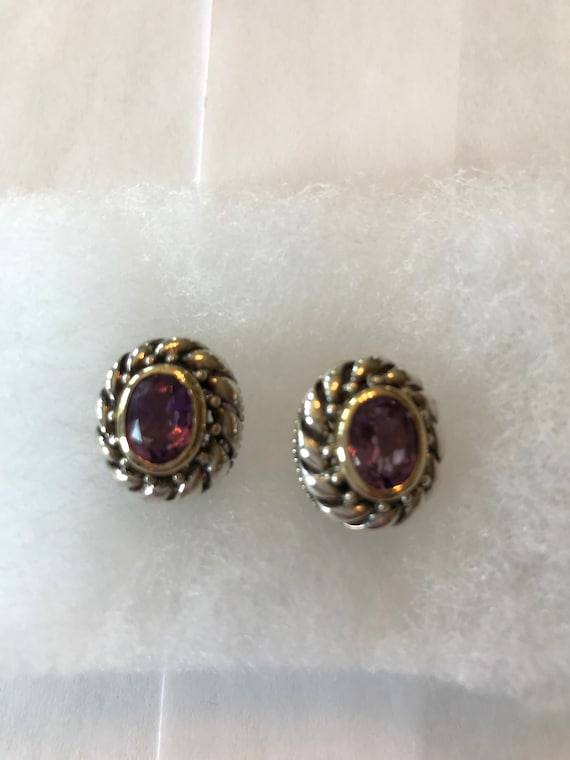 Amethyst 14K and Sterling Earrings