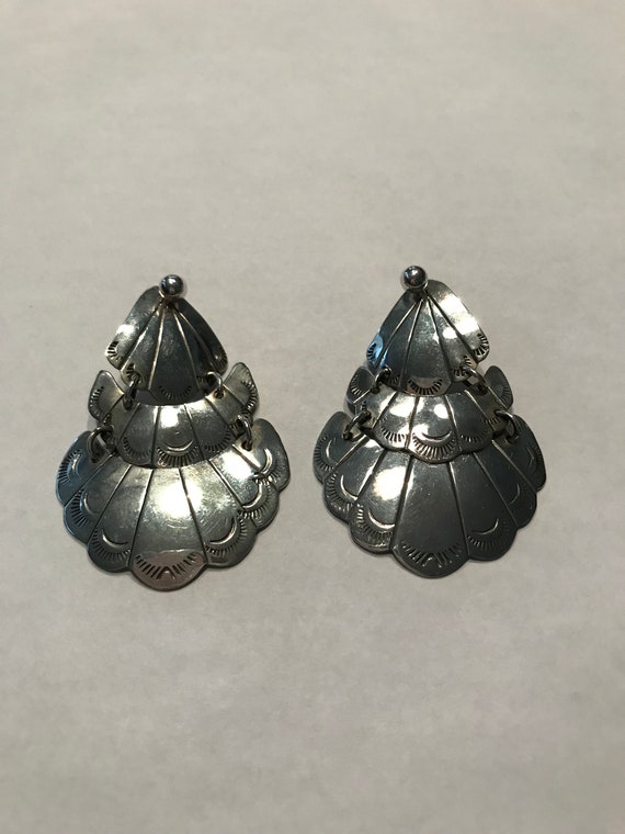 Sterling Three Tier Earrings