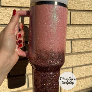 Bicchiere Stanley Ombre Glitter rosa personalizzato