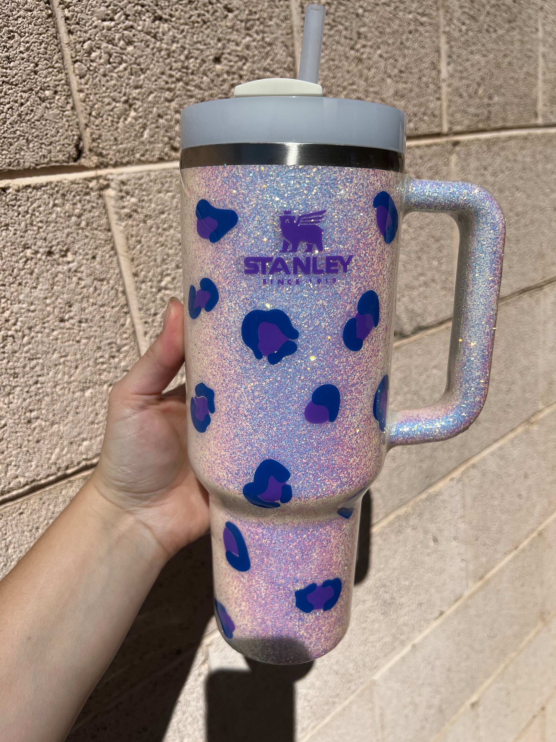 Customized Stanley Tumbler Ombré Leopard Tumbler 40oz Personalized