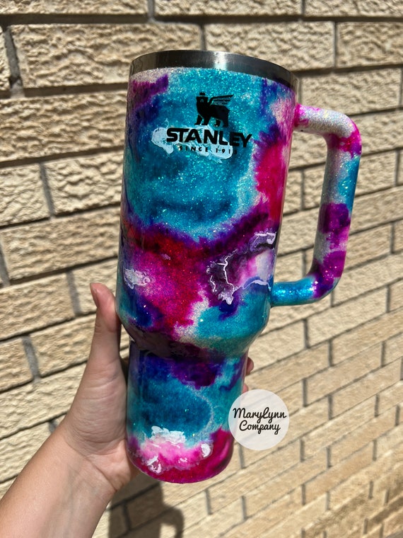 40oz Rare Purple Stanley Tumblers w/Custom Dyed Lids