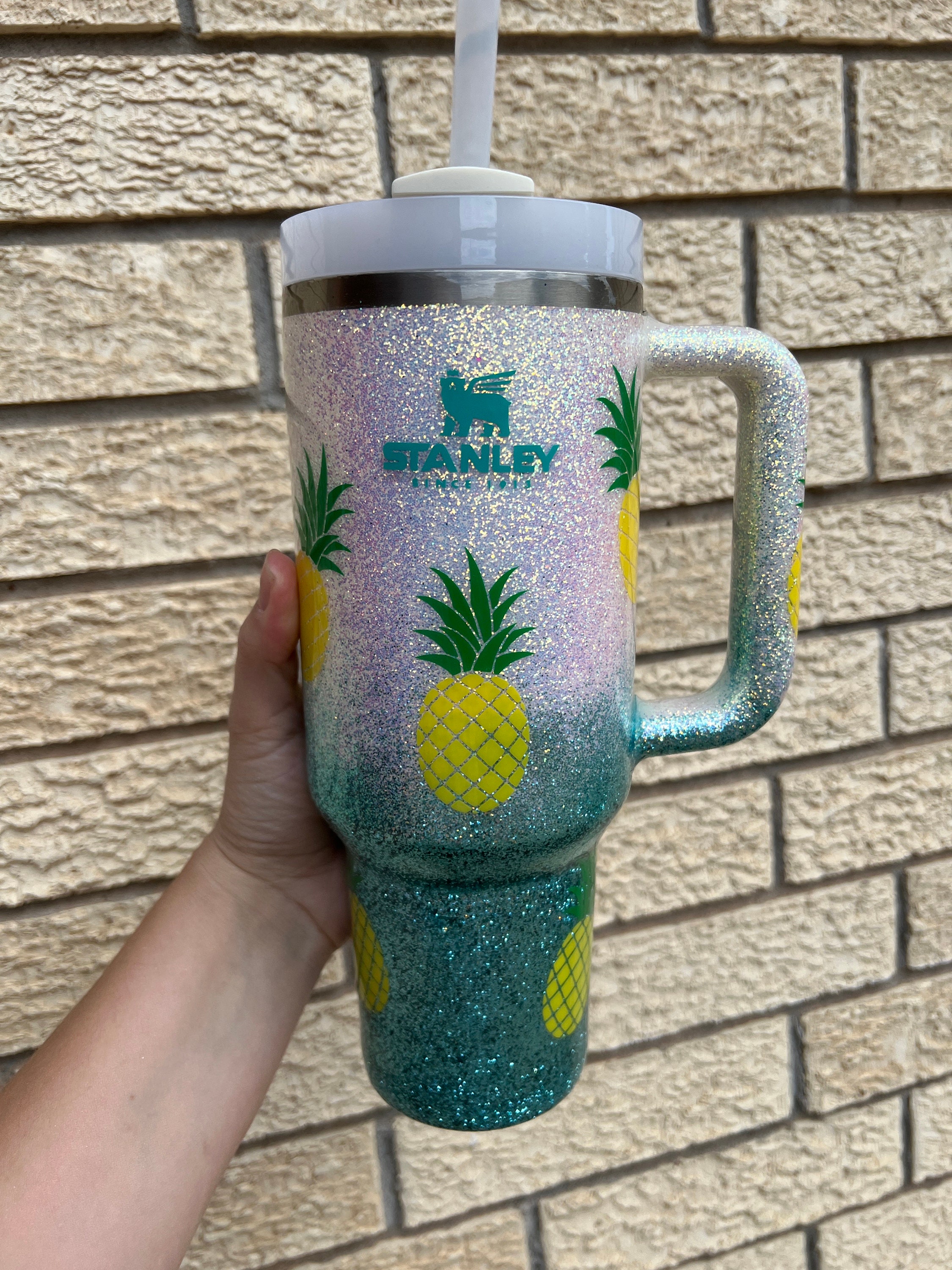 Customized Glitter Ombre Stanley Tumbler Ombré Confetti 