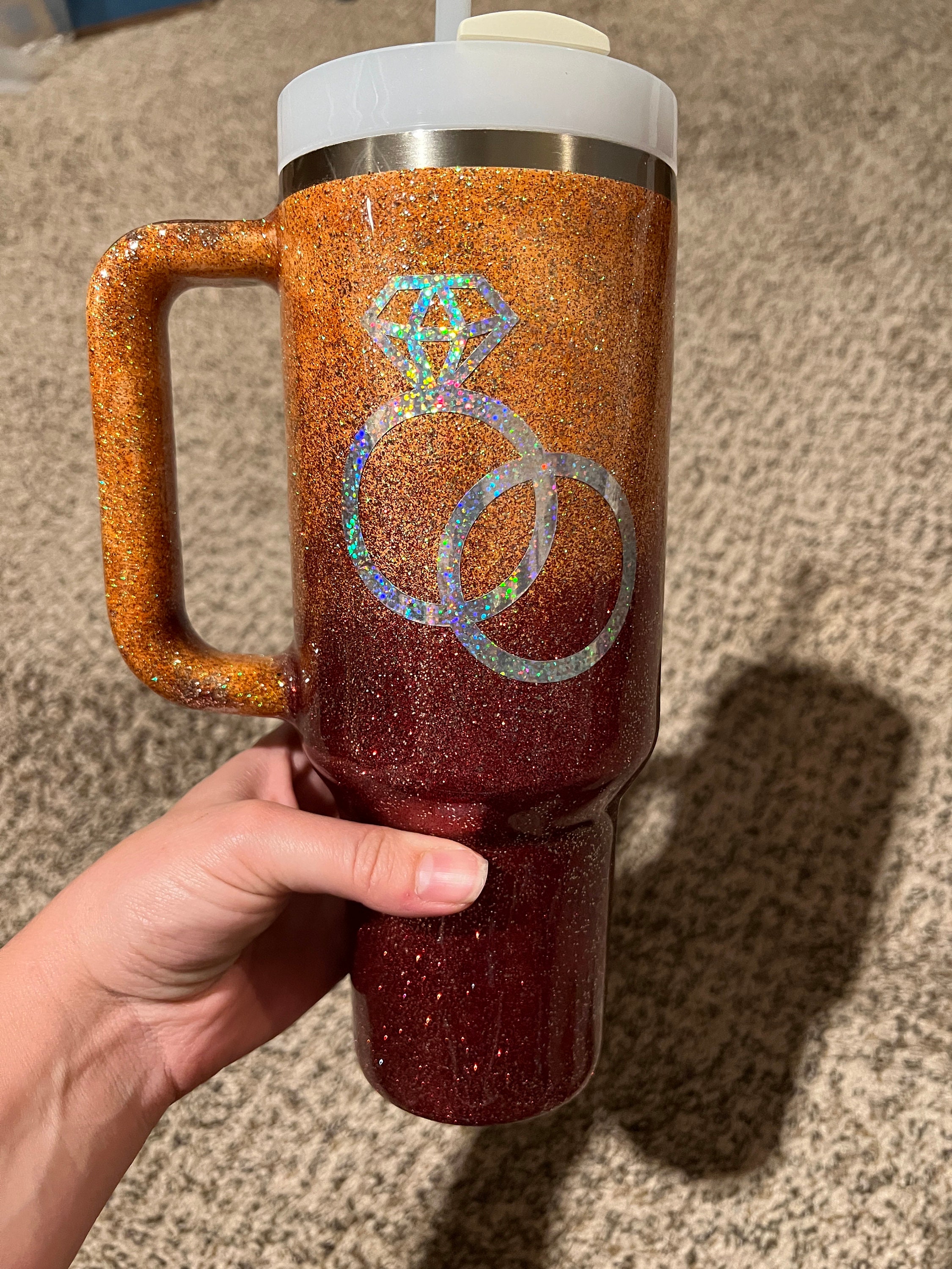 Customized Glitter Ombre Stanley Tumbler Ombré Confetti 