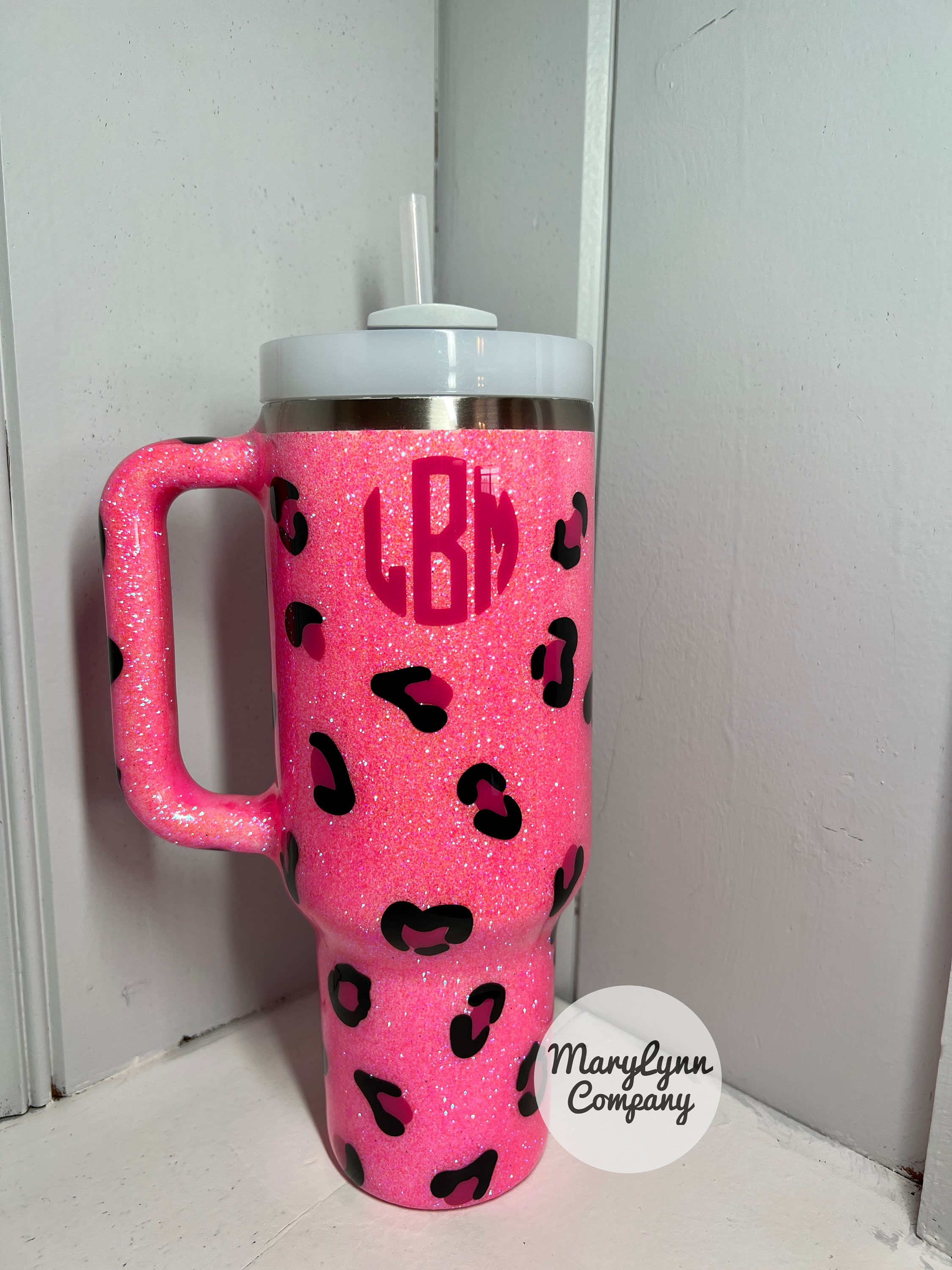 Customized Glitter Ombre Cheetah Print Stanley Tumbler Personalized Hot  Pink Leopard Print Tumbler Yeti Tumbler Stanley Dupe 