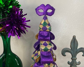 Mardi Gras Mask Centerpiece (Purple Harlequin)