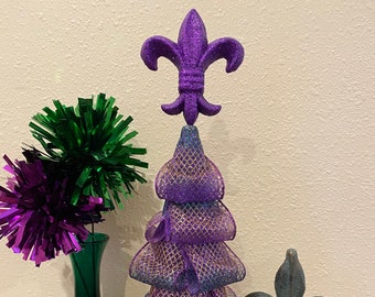 Mardi Gras Fleur De Lis Centerpiece (Purple Ombré)