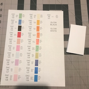 Diamond Painting DAC AB labels and blank dividers.