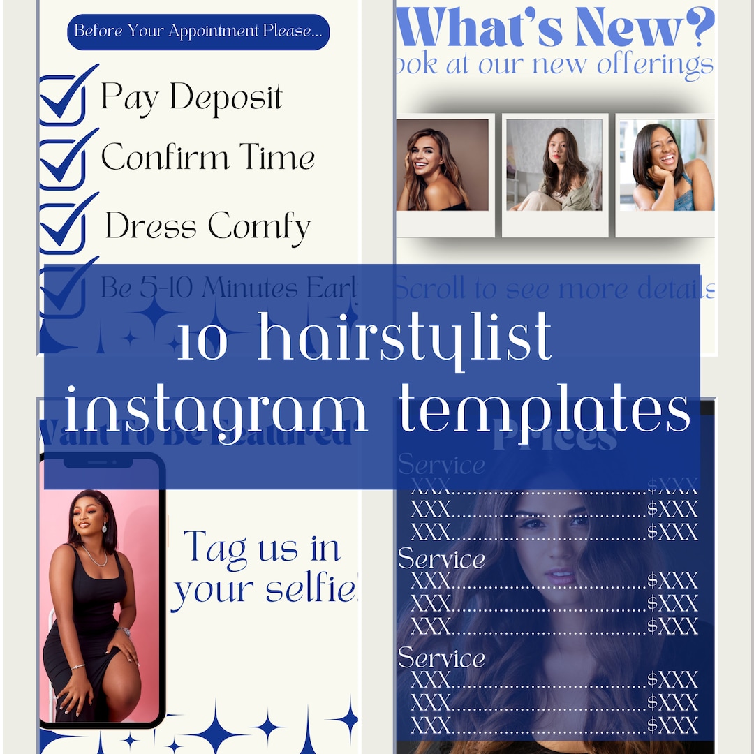 10 Hair Stylist Instagram Post Templates Hair Stylist Etsy