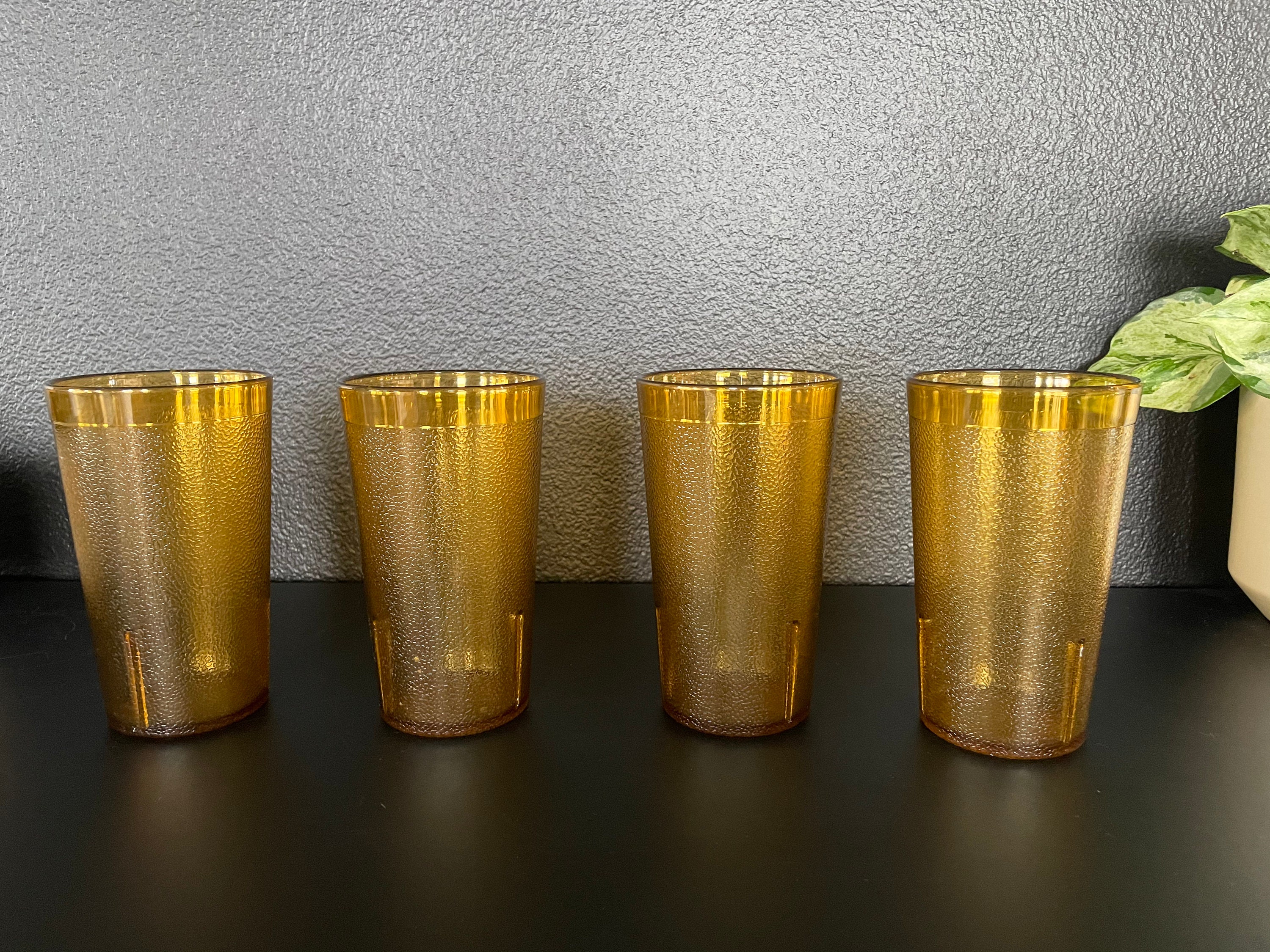 Amber Texan Tumblers Vintage Amber Tumblers Retro Glasses Etsy