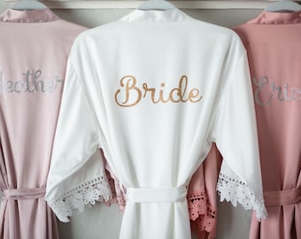 Custom Bridesmaid Robes - Personalized Bridal Party Cover Up- Customized Bridesmaid gift- Matching robes - Satin cover up-