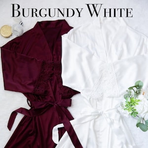 Burgundy Bridesmaid Wedding Robes, Cabernet, Merlot Bridal Party Robe, Bridesmaids&#39; gifts, Bridal party robes, Getting ready outfit