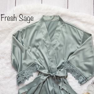 Fresh Sage Bridesmaid Wedding Robes, Blue Sage Bridal Party Robe, Agave Bridesmaid Robes, Sage party robes, Getting ready outfit