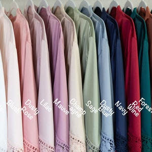 Bridesmaid Robes for getting ready for wedding- Satin robes for bridal party- Soft beautiful robes