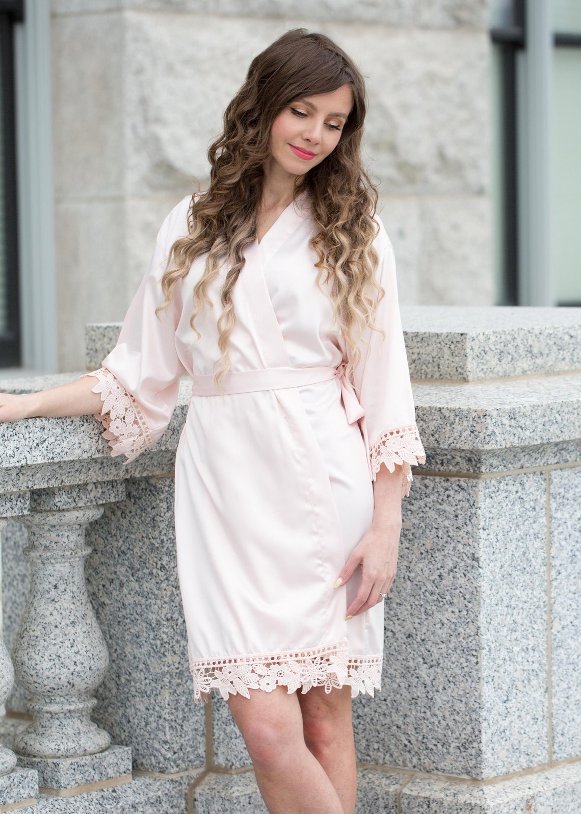 Bridesmaid Robes Bridesmaid gift Silky Satin Lace Robes Etsy