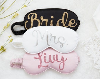 Eye Masks for Bridal Party- Custom Sleeping Eye Mask- Bridesmaid gift- Proposal Box - Custom Satin Eye Mask