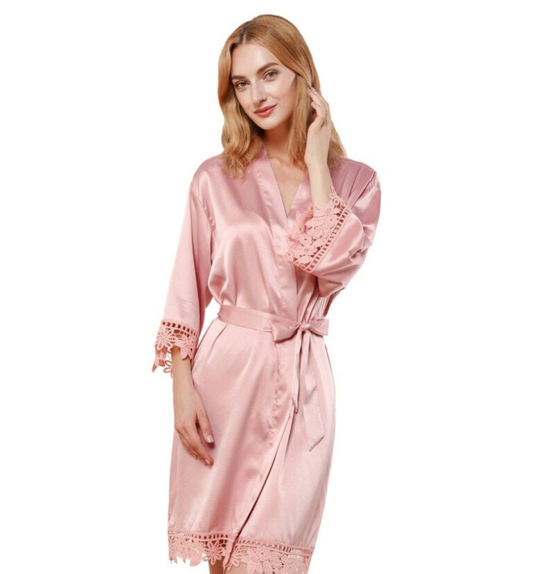 SET OF 8 Satin Bridesmaid Robes Bulk Discount Getting Ready Etsy