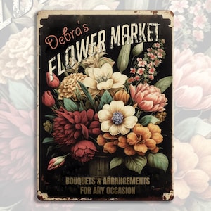 Flower Market Gift Personalized Flower Market Sign Rustic Garden Decor Perfect Gift for Flower Fans Spring flowers | Gardeners