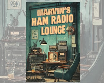 Personalized Ham Radio Wall Art Sign, Vintage-style retro Metal Sign for Home Decor Ham Radio
