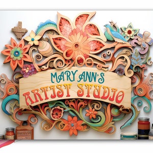 Artist Studio Wall Art Sign | Personalized Metal Sign Wall Art | The perfect gift for any creative artist