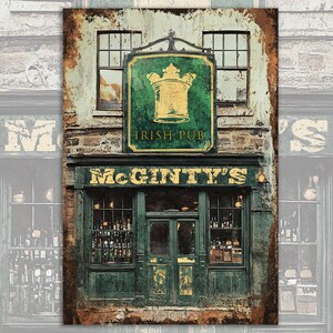 Letrero de pub irlandés personalizado, arte de pared divertido, gran regalo para irlandeses o cualquier persona que ame los pubs irlandeses de estilo vintage.