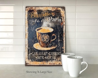 Personalized French Café Sign. Vintage-style French Cafe Sign