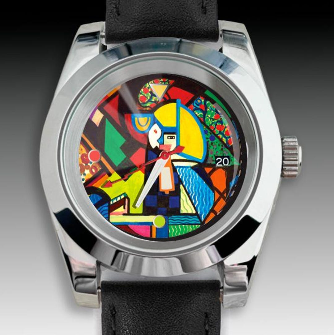 アート・デザイン・音楽 WATCH History of the modern wrist watch Custom Modern Art Watch – Automatic Movement - Handmade Artistic
