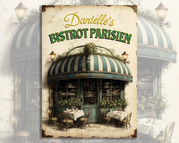 Personalized French Bistro Sign. Great Wall Art Vintage-style Kitchen Sign Great Gift for anyone who loves French Bistros