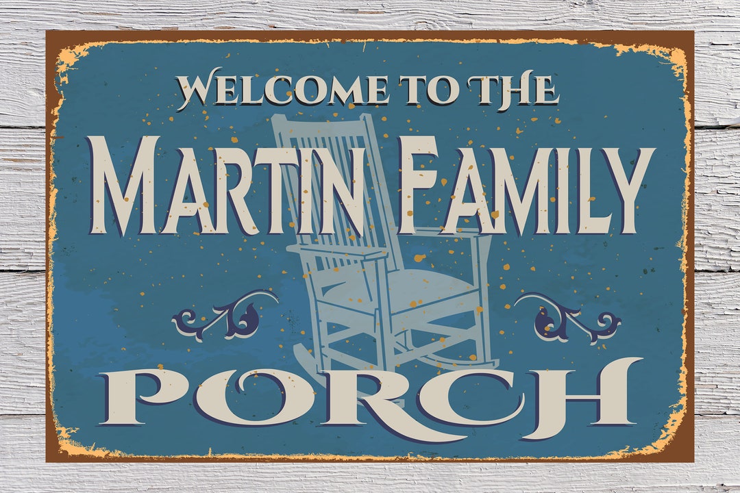 Personalized Family Name Porch Sign, Vintage Style Metal Home Decor - Etsy