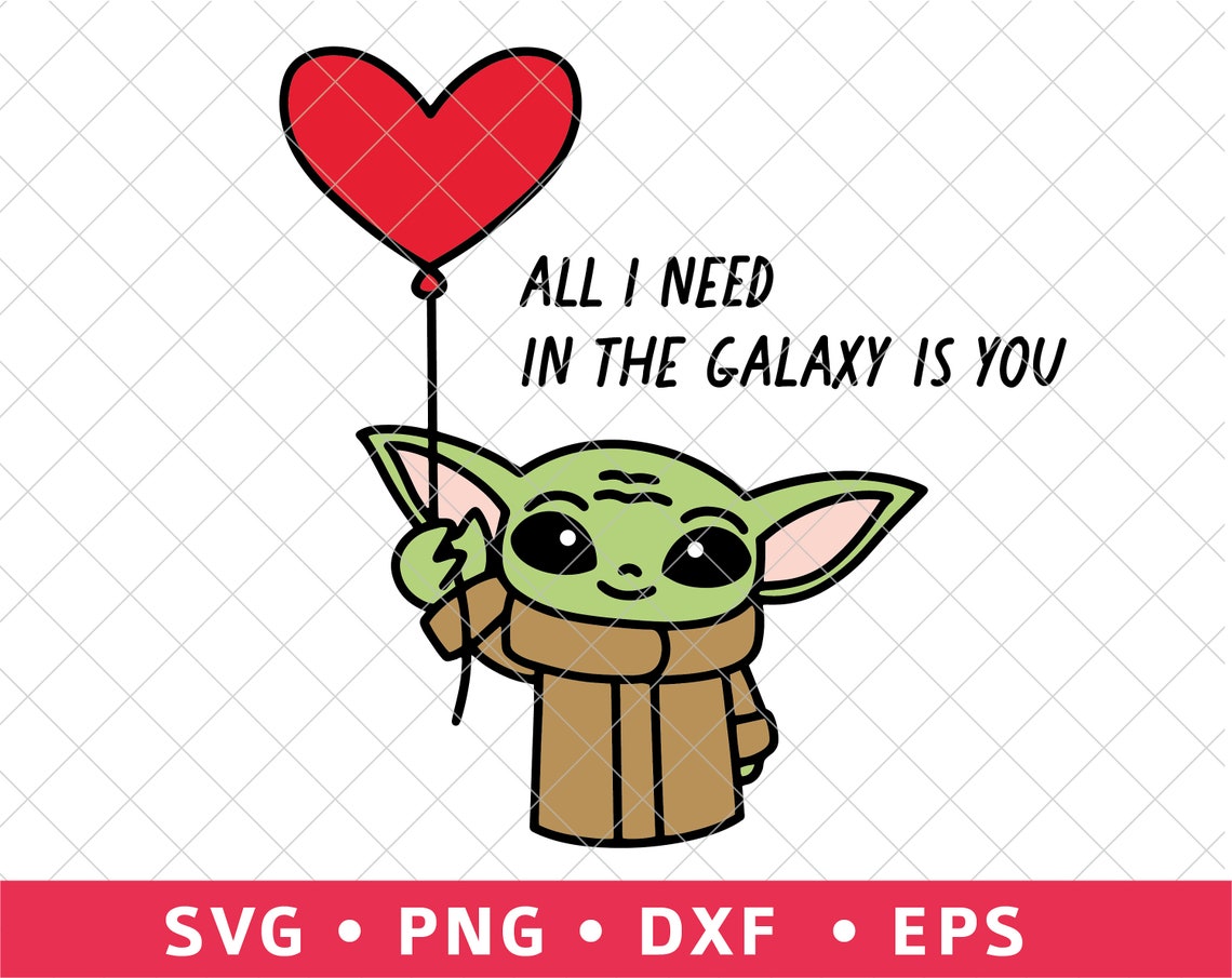 Download Baby yoda svg Valentine baby yoda star wars mandalorian | Etsy