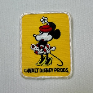 Vintage Walt Disney Prods. Minnie Mouse-karaktärsmärke/applikation.