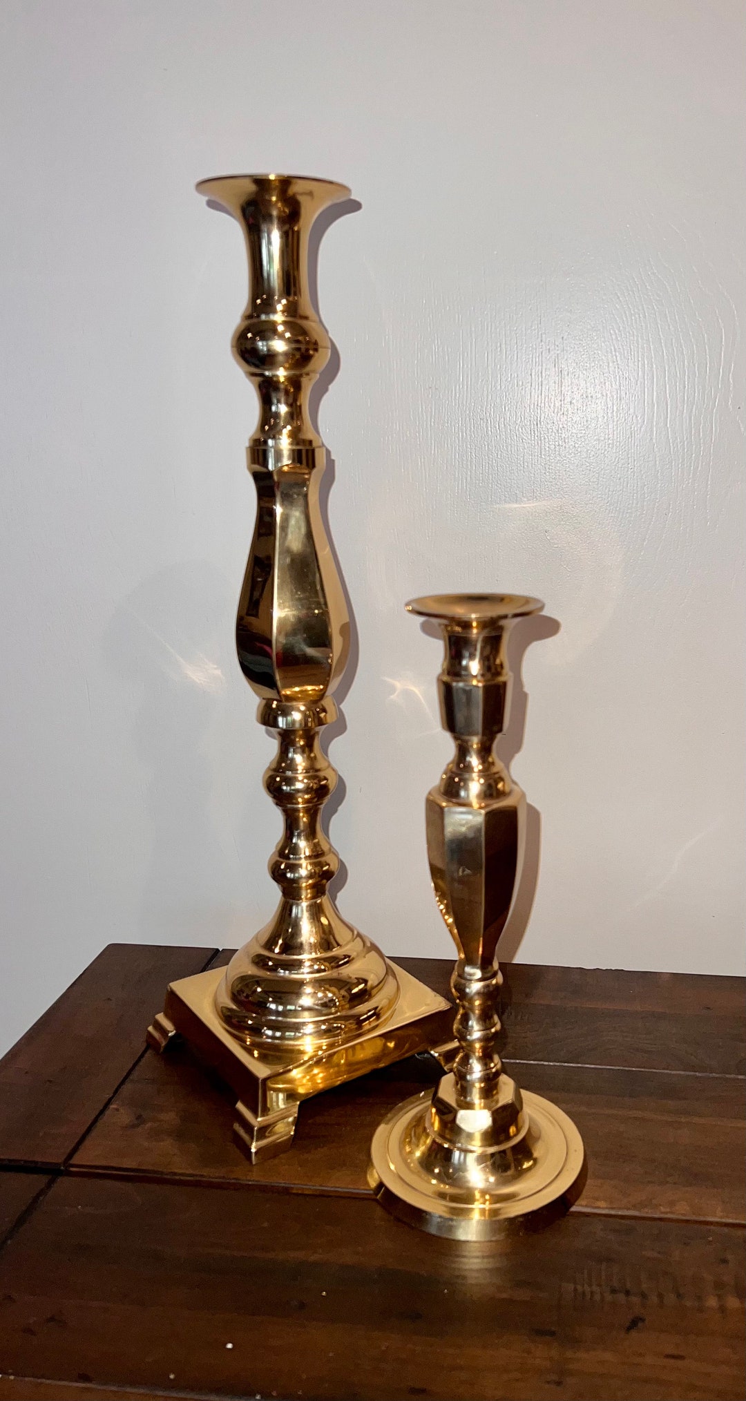 Set of Brass Candle Holders, Made in Japan, Vintage Etsy