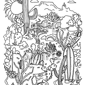 Desert Landscape || Adult Coloring Page 14