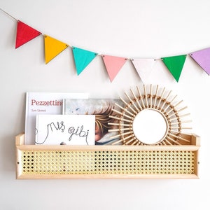 Nursery Room Floating Wall Shelf - Montessori Kids Bookshelf - Shelf for Kids - Modern Bookshelf - Children&#39;s Book Case - Nursery Bookshelf
