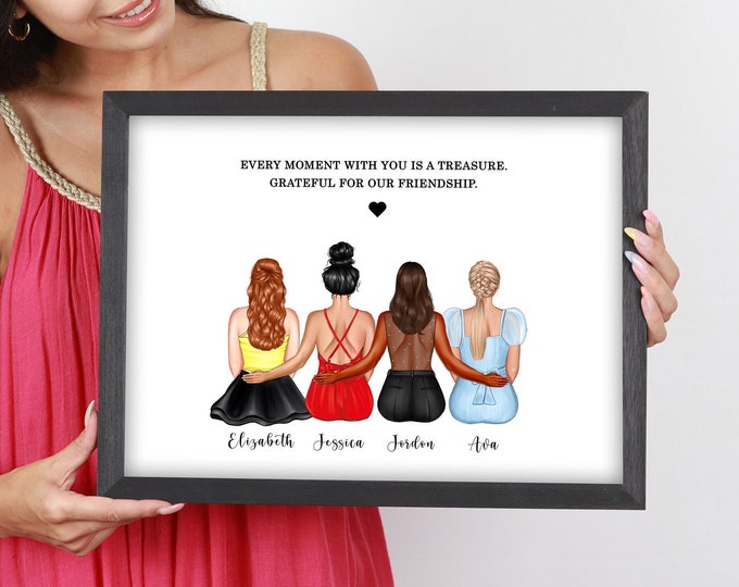 Custom Group Friendship Print - Friends Birthday Gift - Best Friend Gift - Gifts for Friends - Best Friend Print - Group of Friends Gifts