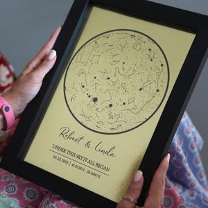Personalisierter Konstellationsdruck - Geschenk für Freund Freundin - Sternenkarte Geschenk für Paare - Benutzerdefinierte Sternenkarte - Nachthimmel Print Individuell