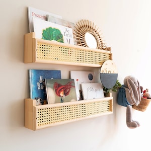 Nursery Room Floating Wall Shelf - Montessori Kids Bookshelf - Shelf for Kids - Modern Bookshelf - Children&#39;s Book Case - Nursery Bookshelf