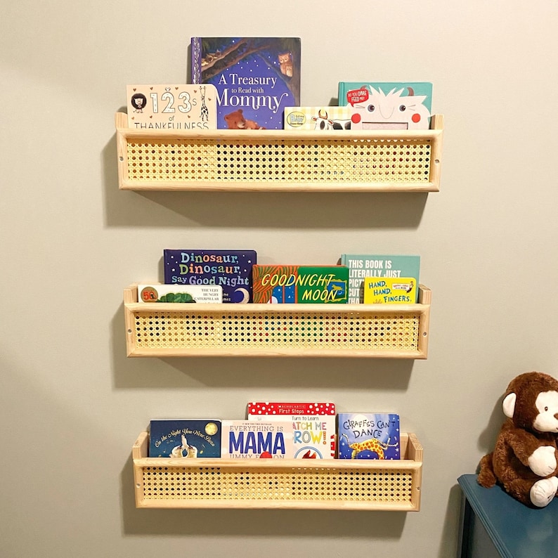 Nursery Room Floating Wall Shelf Montessori Kids Bookshelf Etsy