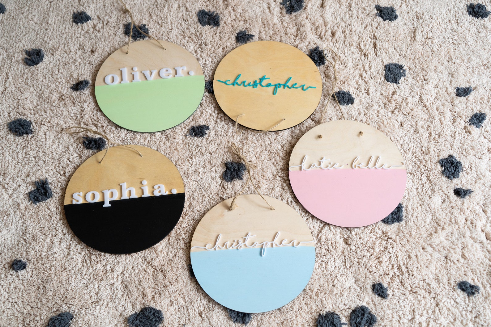 HandPainted Kids Name Tag Custom Baby Name Tag Birth Name Etsy